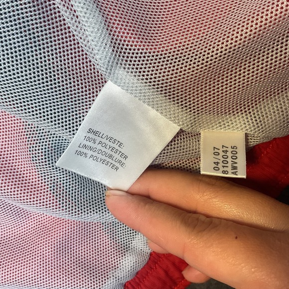 Adidas Windbreaker Jacket Mens Large Red Black Striped Wind Resistant Outdoor - Picture 10 of 12